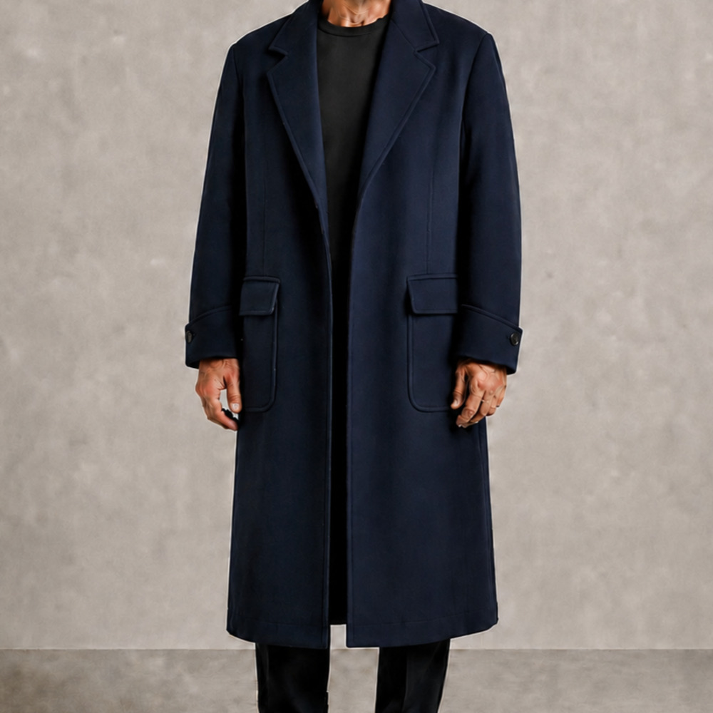 Hart Schaffner & Marx Cashmere Navy Coat Overcoat Winter Vintage Men’s XL